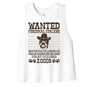 Boston Terrier Personal Stalker Dog Walker Dog Trainer Gift Women's Racerback Cropped Tank