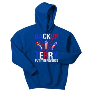 Backup Terry Put It In Reverse Funny 4th Of July Patriotic Gift Kids Hoodie