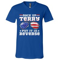 Backup Terry Put It In Reverse Funny 4th Of July Patriotic Funny Gift V-Neck T-Shirt