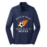 Born To Play Soccer Forced To Go To School Soccer Coach Gift Silk Touch Performance Long Sleeve Polo