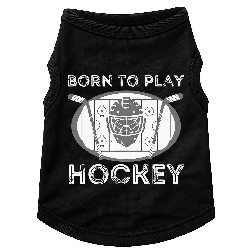 Born To Play Hockey Funny Ice Hockey Player Gift Doggie Tank