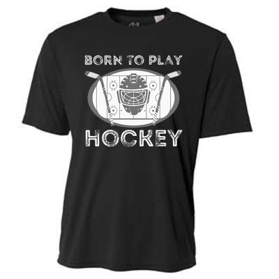 Born To Play Hockey Funny Ice Hockey Player Gift Cooling Performance Crew T-Shirt