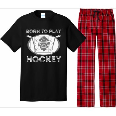 Born To Play Hockey Funny Ice Hockey Player Gift Pajama Set