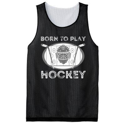 Born To Play Hockey Funny Ice Hockey Player Gift Mesh Reversible Basketball Jersey Tank