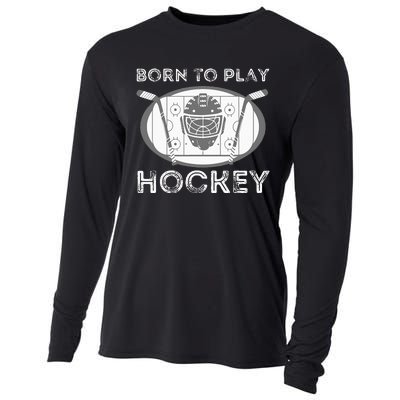 Born To Play Hockey Funny Ice Hockey Player Gift Cooling Performance Long Sleeve Crew