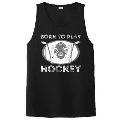 Born To Play Hockey Funny Ice Hockey Player Gift PosiCharge Competitor Tank