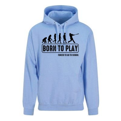 Born To Play Baseball Forced To Go To School Hu Evolution Great Gift Unisex Surf Hoodie