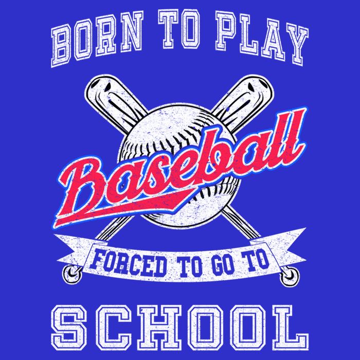 Born To Play Baseball Forced To Go To School Funny Gift 16 in Basic Backpack