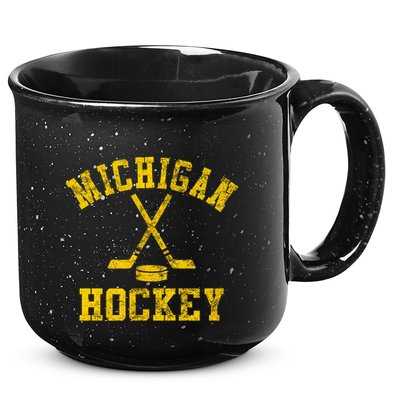 Born To Play Hockey Vintage Michigan Ice Hockey Gift 15oz Campfire Ceramic Mug