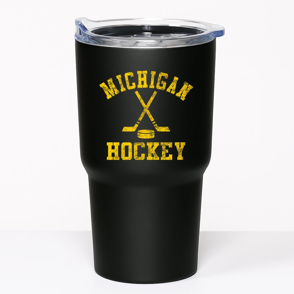 Born To Play Hockey Vintage Michigan Ice Hockey Gift Tumbler