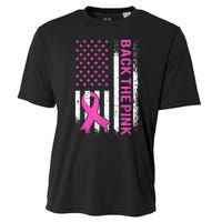 Back The Pink Breast Cancer Awareness American US Flag Cooling Performance Crew T-Shirt