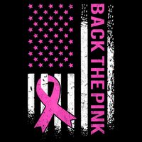 Back The Pink Breast Cancer Awareness American US Flag Flat Bill Trucker Hat