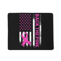 Back The Pink Breast Cancer Awareness American US Flag Mousepad