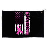 Back The Pink Breast Cancer Awareness American US Flag Grommeted Golf Towel