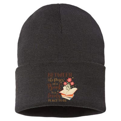 Between The Pages Of A Book Is A Lovely Place To Be Reading Books Sustainable Knit Beanie