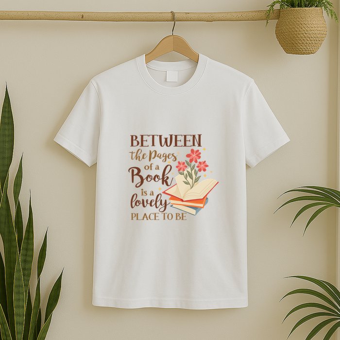 Between The Pages Of A Book Is A Lovely Place To Be Reading Books T-Shirt