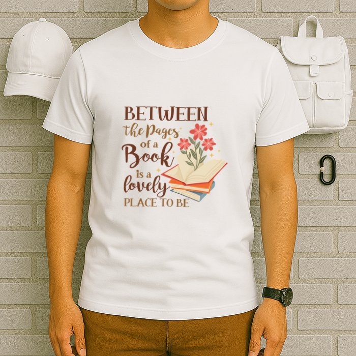 Between The Pages Of A Book Is A Lovely Place To Be Reading Books T-Shirt