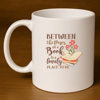 Between The Pages Of A Book Is A Lovely Place To Be Reading Books 11oz C Handle Ceramic Mug
