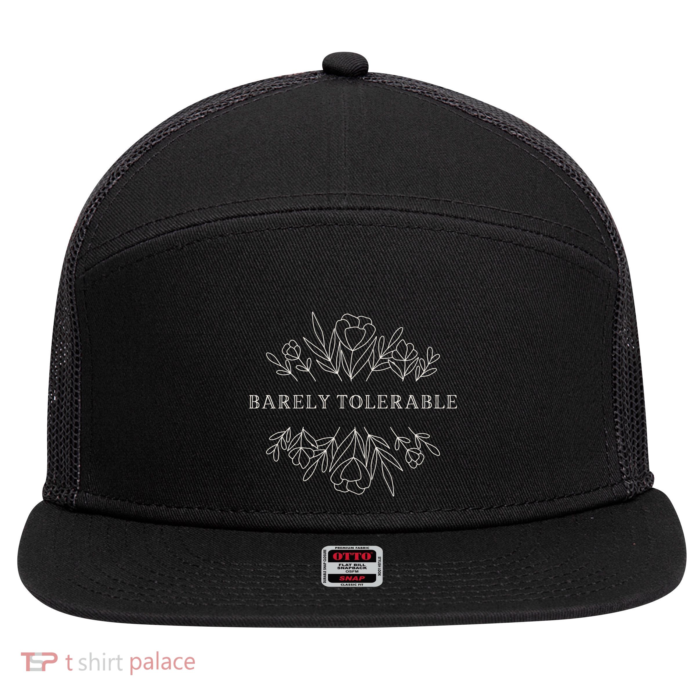 Barely Tolerable Pride And Prejudice Jane Austen 7 Panel Mesh Trucker Snapback Hat