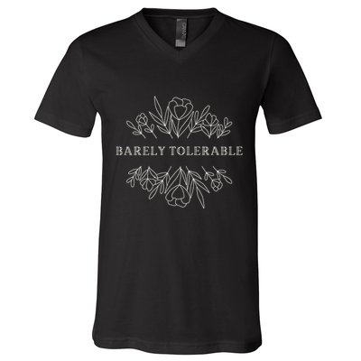 Barely Tolerable Pride And Prejudice Jane Austen V-Neck T-Shirt