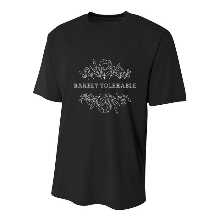 Barely Tolerable Pride And Prejudice Jane Austen Youth Performance Sprint T-Shirt