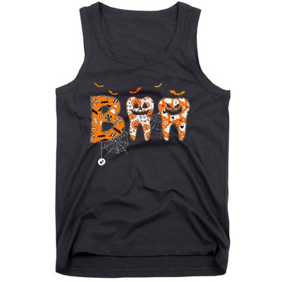 Boo Teeth Pumpkin Dentist Dental Hygienist Halloween Tank Top