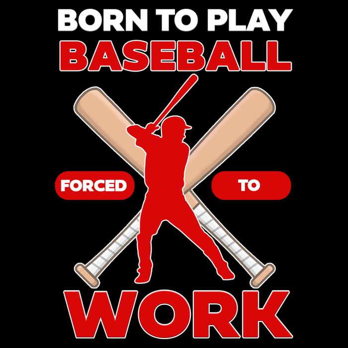 Born To Play Baseball Forced To Work Drawstring Bag