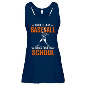 Born to play baseball forced to go to school Ladies Essential Flowy Tank