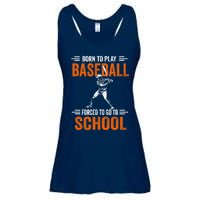 Born to play baseball forced to go to school Ladies Essential Flowy Tank