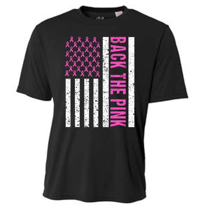 Back The Pink Breast Cancer Awareness Flag Cooling Performance Crew T-Shirt