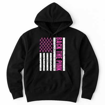 Back The Pink Breast Cancer Awareness Flag Hoodie