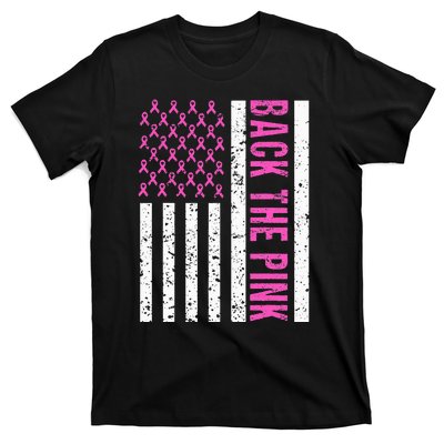 Back The Pink Breast Cancer Awareness Flag T-Shirt