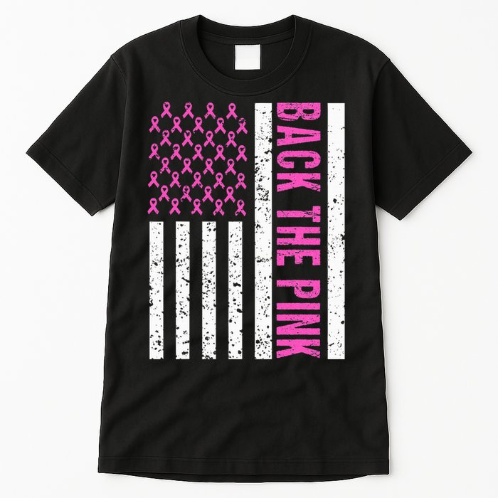 Back The Pink Breast Cancer Awareness Flag Tall T-Shirt