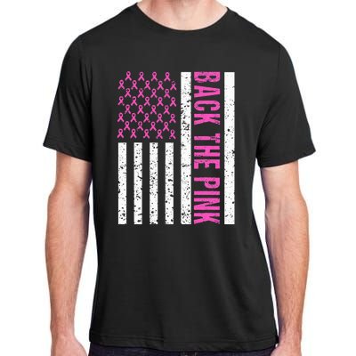 Back The Pink Breast Cancer Awareness Flag Adult ChromaSoft Performance T-Shirt