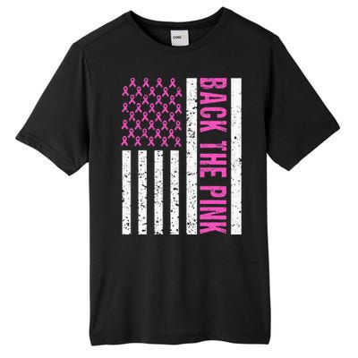 Back The Pink Breast Cancer Awareness Flag Tall Fusion ChromaSoft Performance T-Shirt