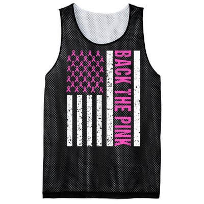 Back The Pink Breast Cancer Awareness Flag Mesh Reversible Basketball Jersey Tank