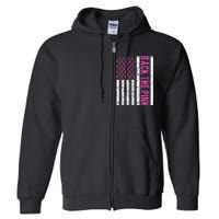 Back The Pink Breast Cancer Awareness Flag Full Zip Hoodie