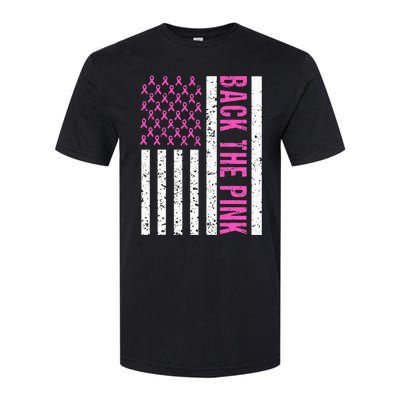 Back The Pink Breast Cancer Awareness Flag Softstyle CVC T-Shirt