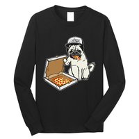 Babu the Pug Dog Eating Pizza Justin Ashar Snapback Long Sleeve Shirt