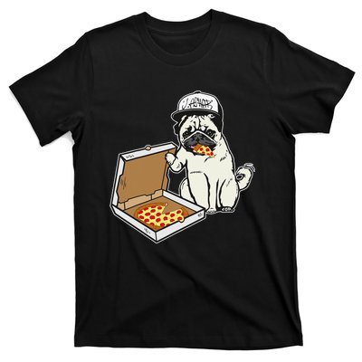 Babu the Pug Dog Eating Pizza Justin Ashar Snapback T-Shirt