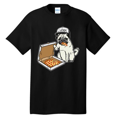 Babu the Pug Dog Eating Pizza Justin Ashar Snapback Tall T-Shirt