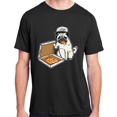 Babu the Pug Dog Eating Pizza Justin Ashar Snapback Adult ChromaSoft Performance T-Shirt