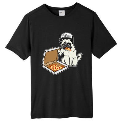 Babu the Pug Dog Eating Pizza Justin Ashar Snapback Tall Fusion ChromaSoft Performance T-Shirt