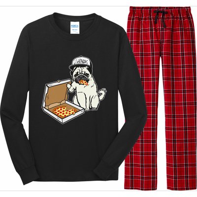 Babu the Pug Dog Eating Pizza Justin Ashar Snapback Long Sleeve Pajama Set