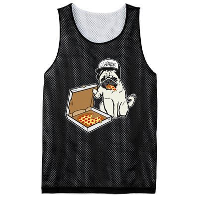 Babu the Pug Dog Eating Pizza Justin Ashar Snapback Mesh Reversible Basketball Jersey Tank