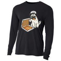 Babu the Pug Dog Eating Pizza Justin Ashar Snapback Cooling Performance Long Sleeve Crew