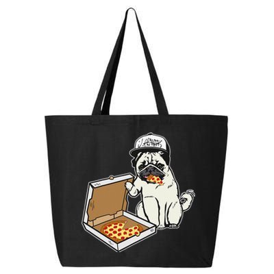 Babu the Pug Dog Eating Pizza Justin Ashar Snapback 25L Jumbo Tote