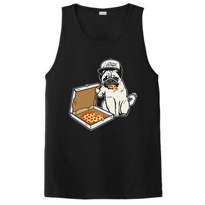 Babu the Pug Dog Eating Pizza Justin Ashar Snapback PosiCharge Competitor Tank