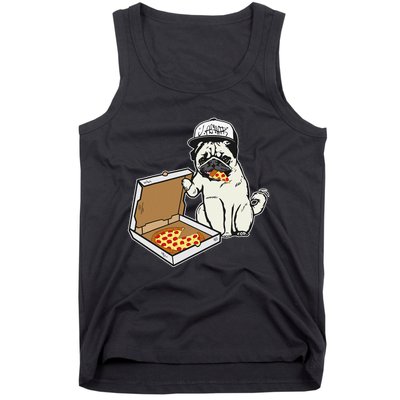 Babu the Pug Dog Eating Pizza Justin Ashar Snapback Tank Top