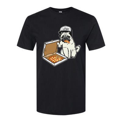 Babu the Pug Dog Eating Pizza Justin Ashar Snapback Softstyle CVC T-Shirt